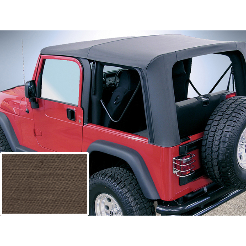 Jeep TJ Soft Top - Rugged Ridge - XHD, Clear Windows - Khaki - `97-`06